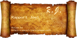 Rapport Joel névjegykártya